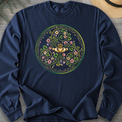 Claddagh Floral Triskele Comfort Colors 6014 Long Sleeve