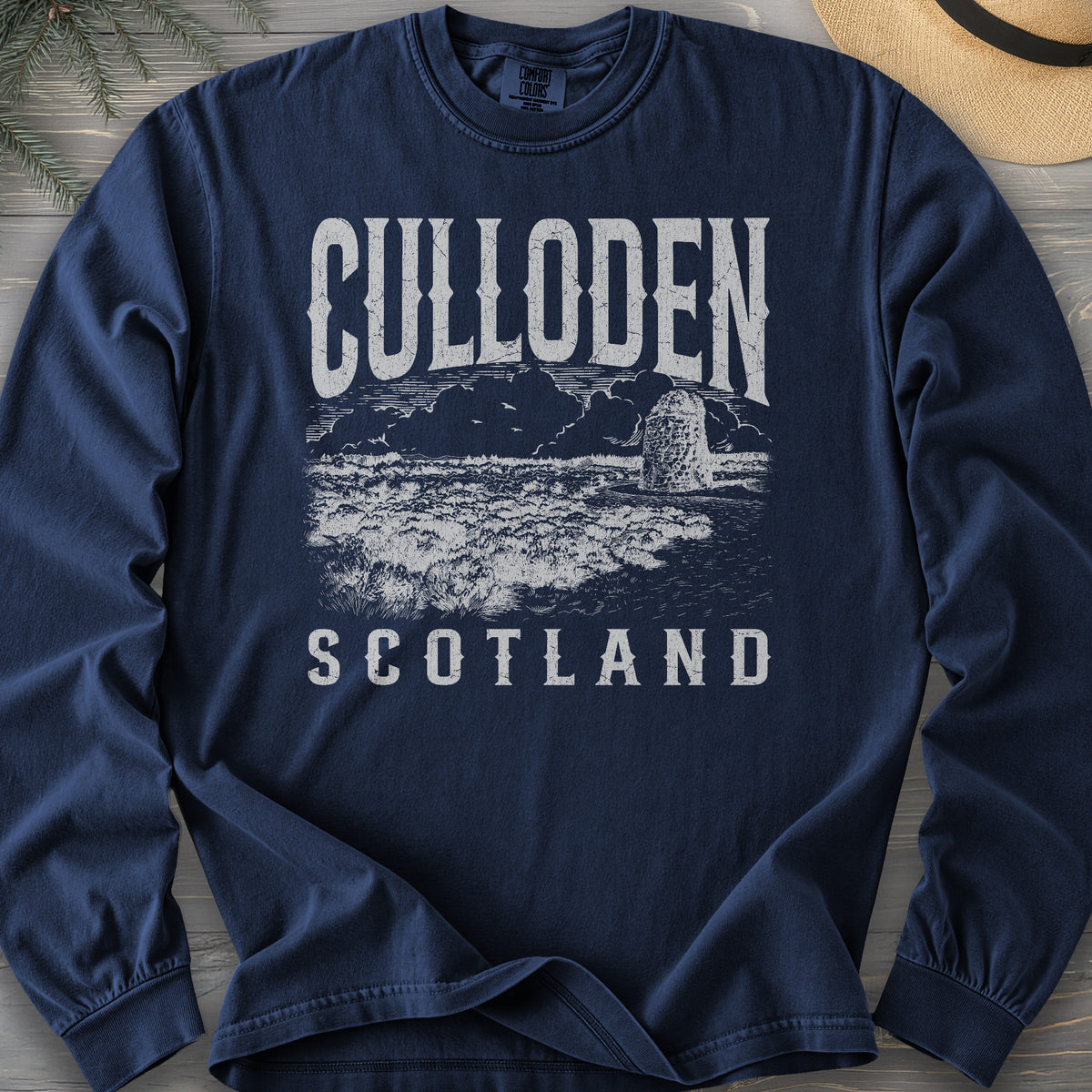Culloden Scotland Sketch Comfort Colors 6014 Long Sleeve