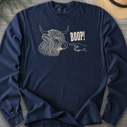 Boop Highland Coo Comfort Colors 6014 Long Sleeve