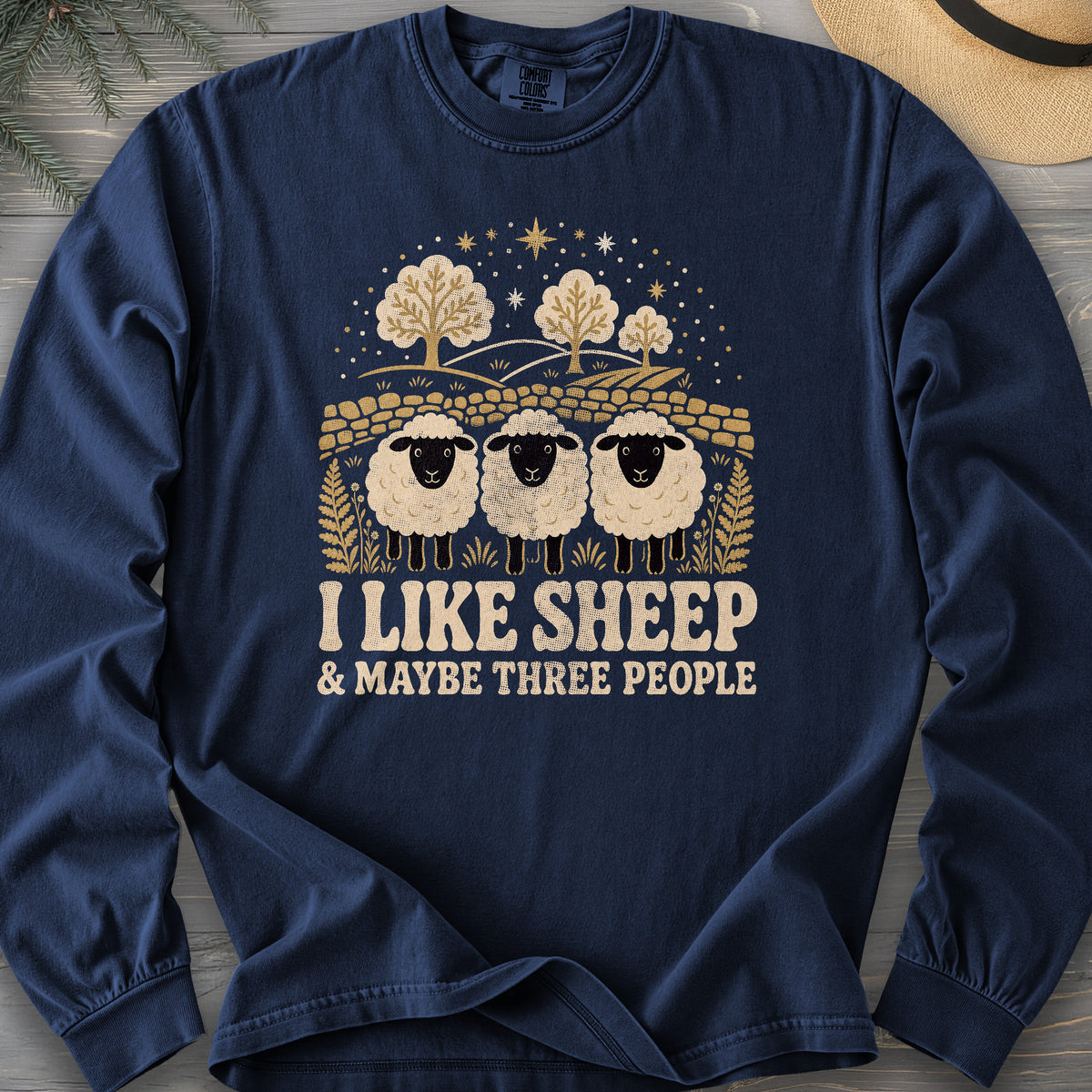 I Like Sheep Comfort Colors 6014 Long Sleeve