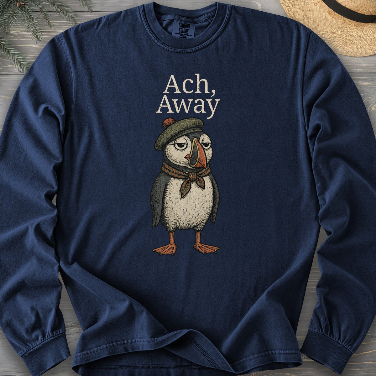 Ach, Away Puffin Comfort Colors 6014 Long Sleeve