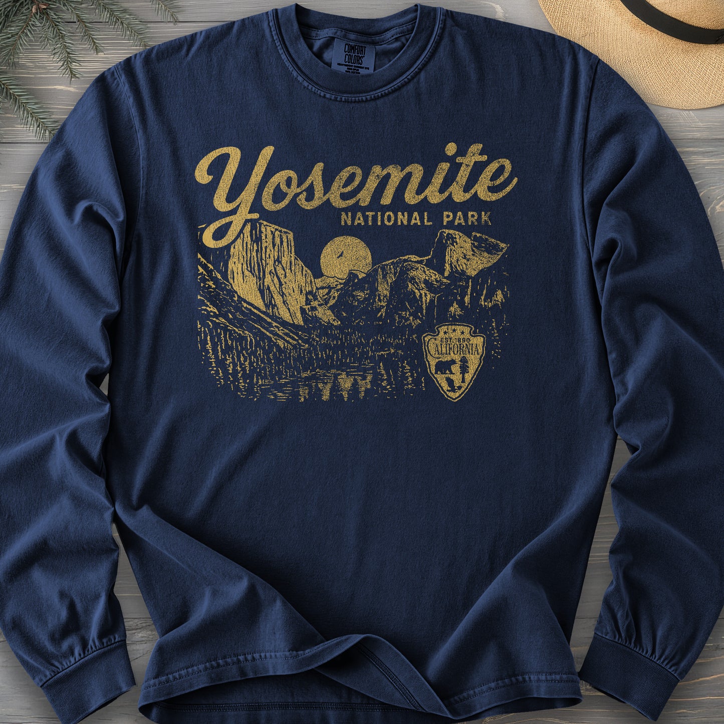 Yosemite National Park "Vintage Sketch" Long Sleeve Shirt