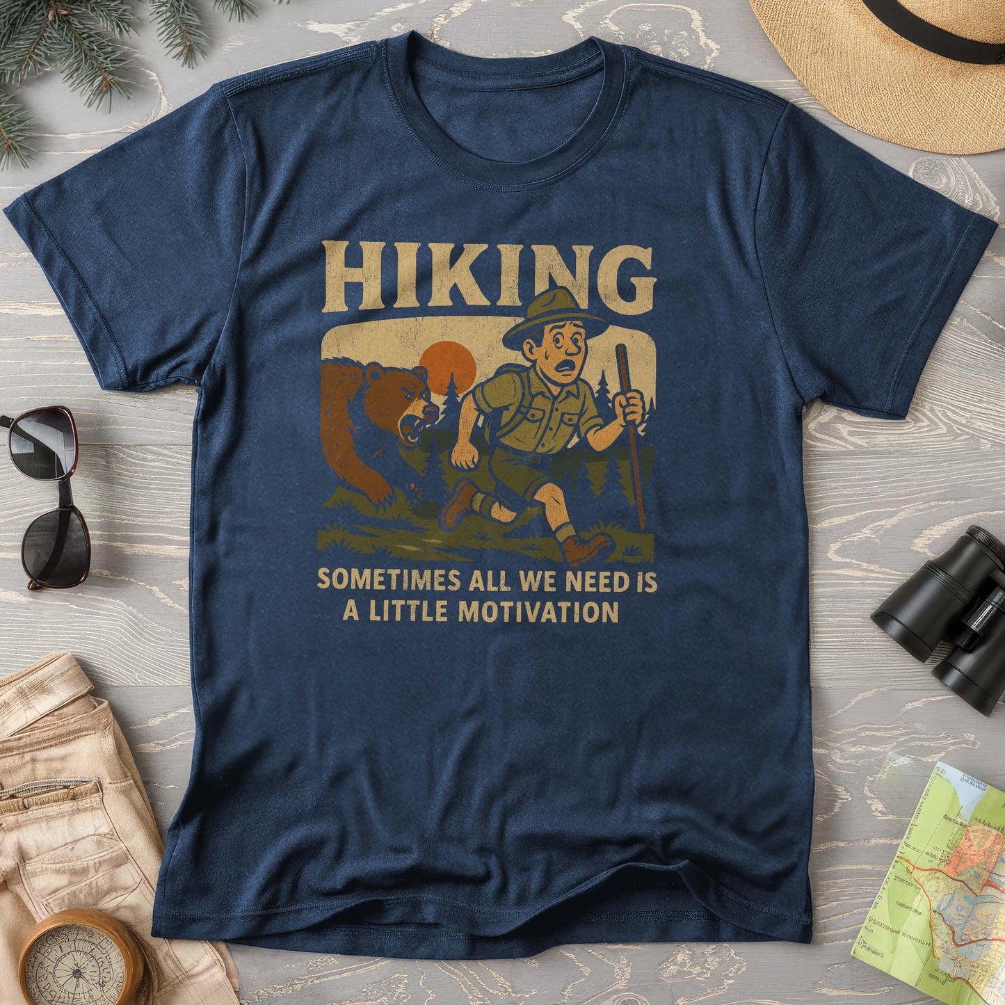 Funny Hiking "Motivation" Comfort Colors T-Shirt