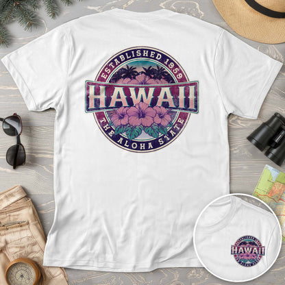 Hawaii Badge Front/Back Print Comfort Colors T-shirt