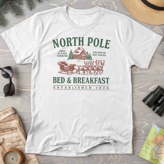 North Pole Bed and Breakfast Vintage Print Comfort Colors T-Shirt