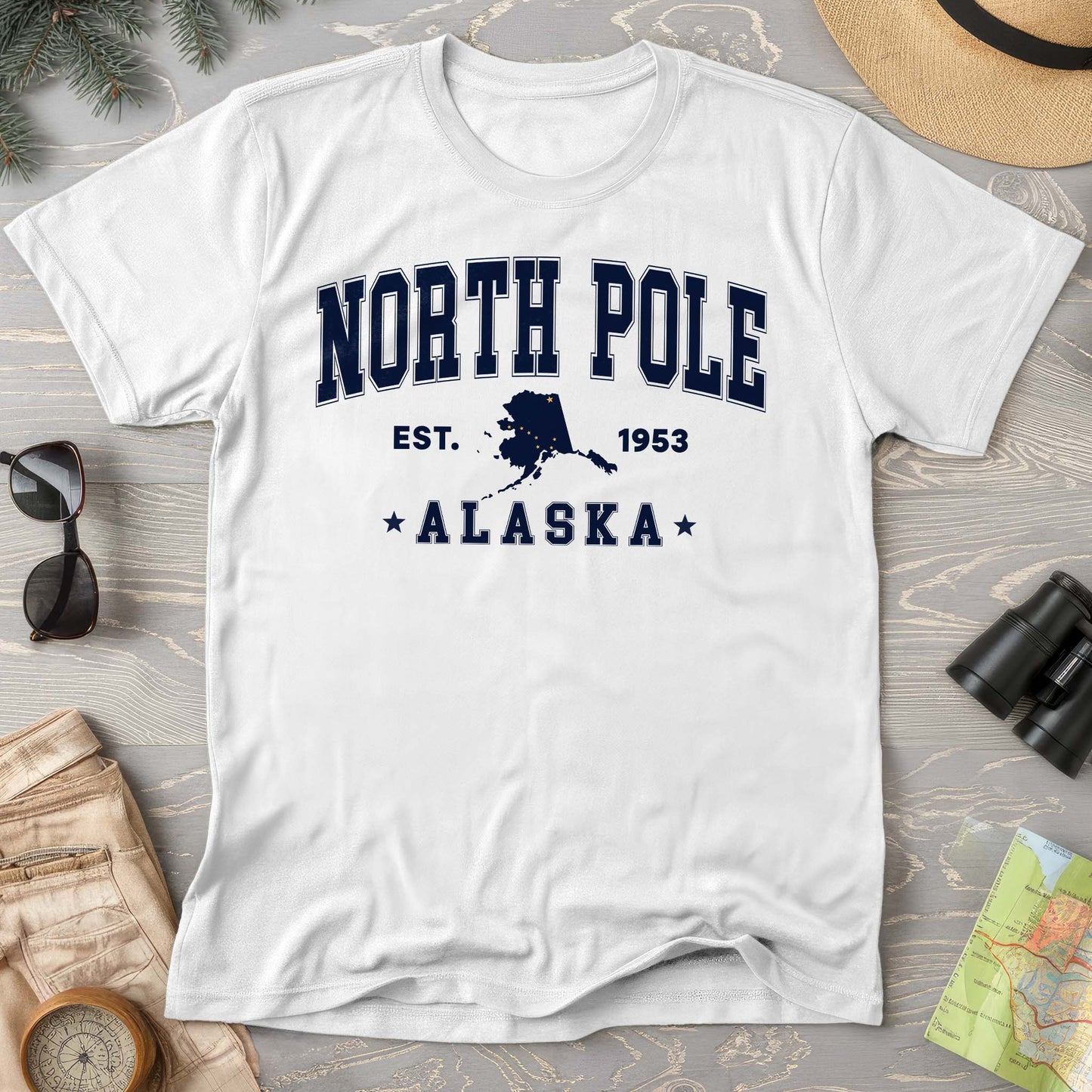 North Pole Alaska Varsity Comfort Colors T-shirt