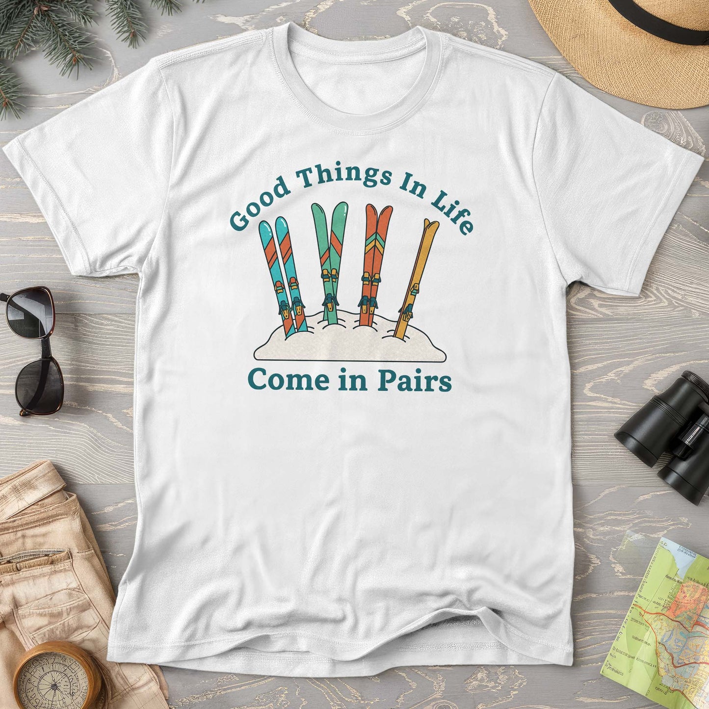 Good Things Come In Pairs Ski Comfort Colors T-shirt