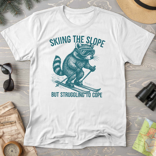 Skiing the Slope Raccoon Comfort Colors T-Shirt
