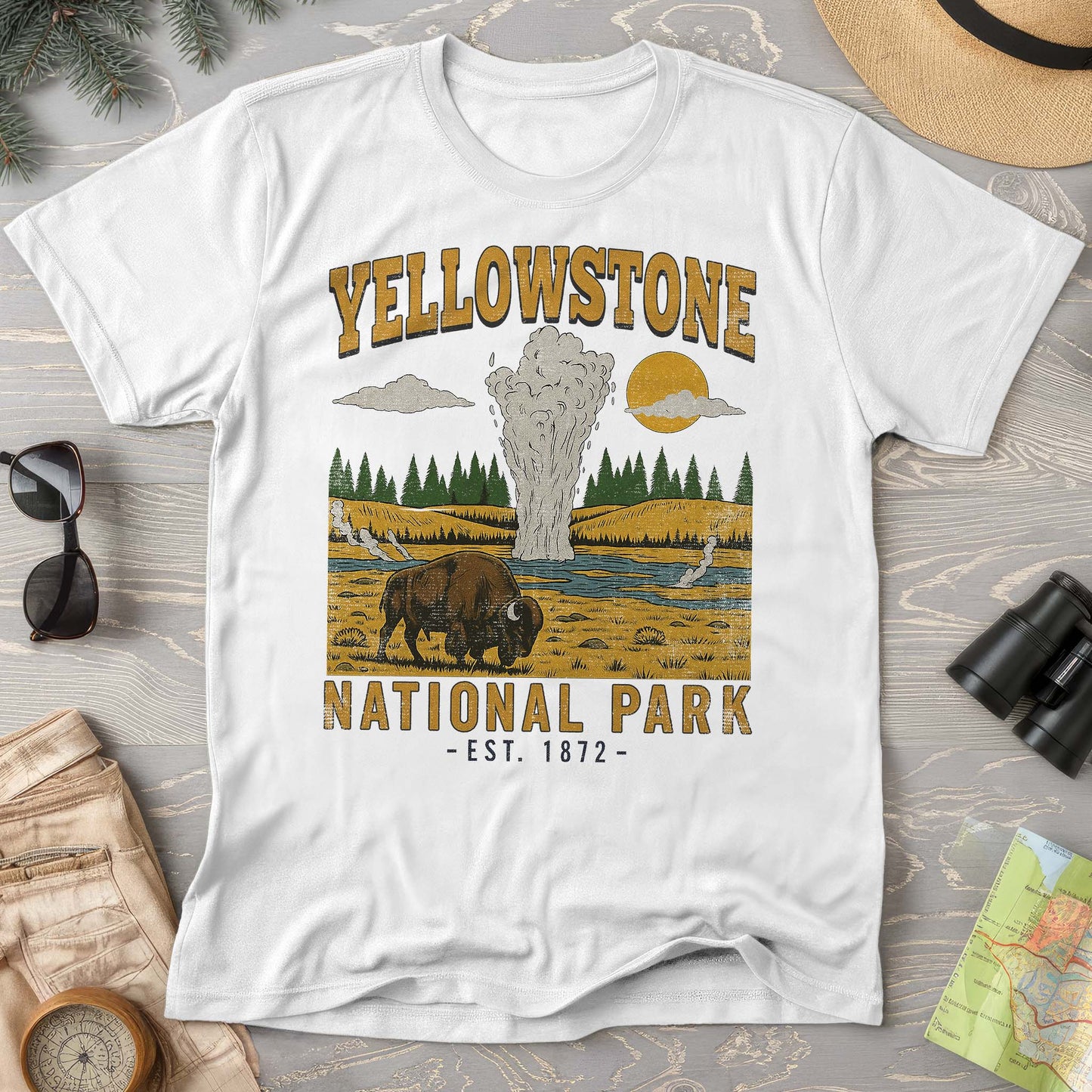 Yellowstone Old Faithful Buffalo Comfort Colors T-shirt