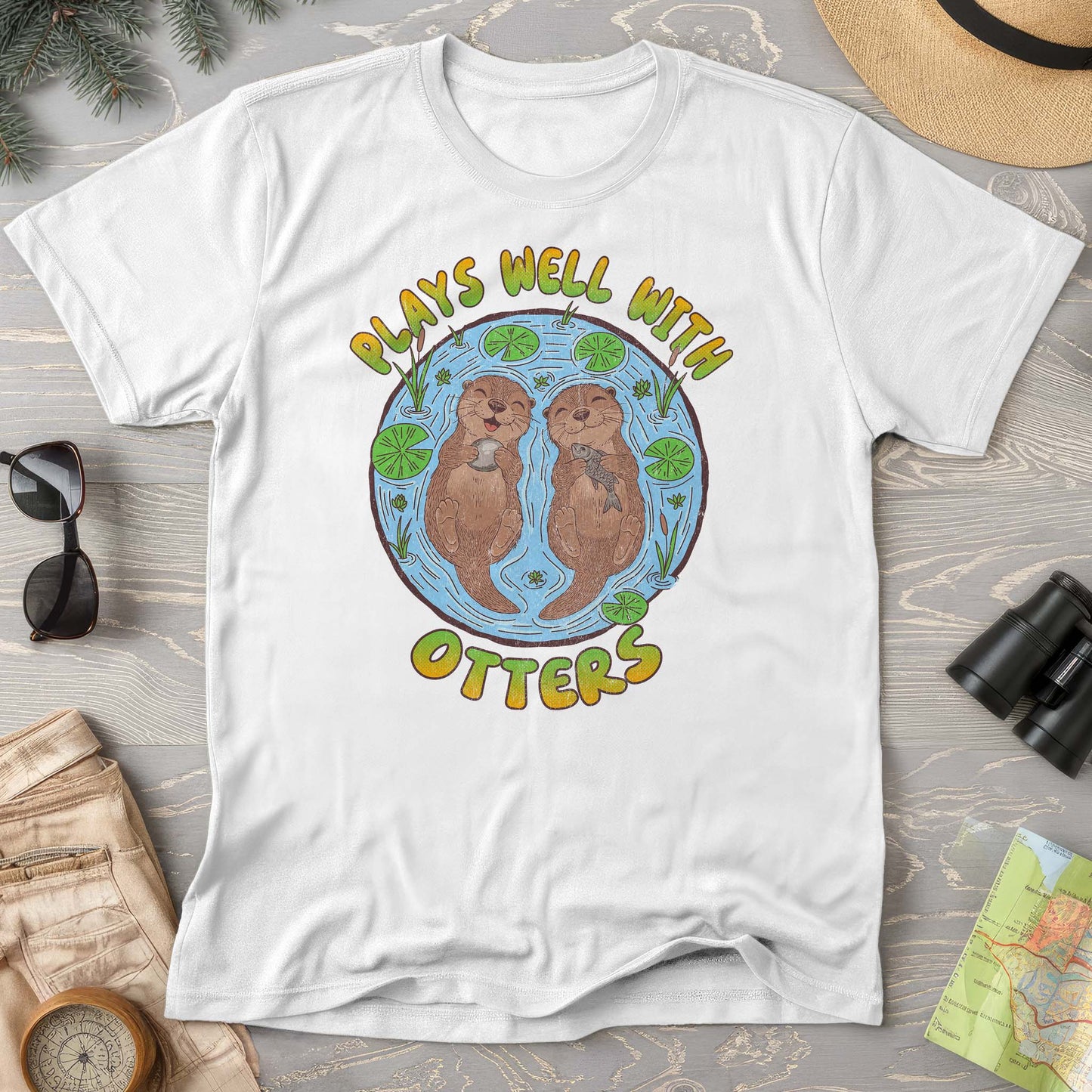 Plays Well With Otters Comfort Colors T-shirt