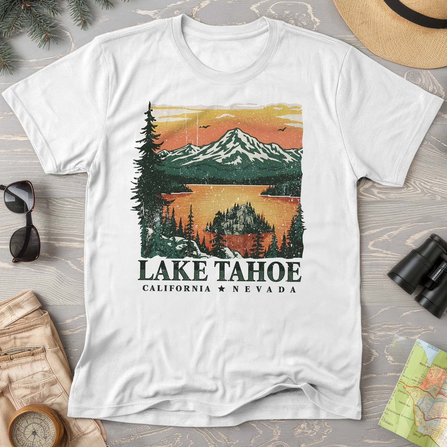 Lake Tahoe Emerald Bay Sunset Comfort Colors T-shirt