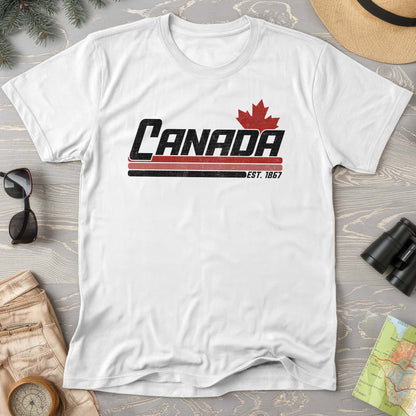 Canada Retro Stripe Comfort Colors T-shirt