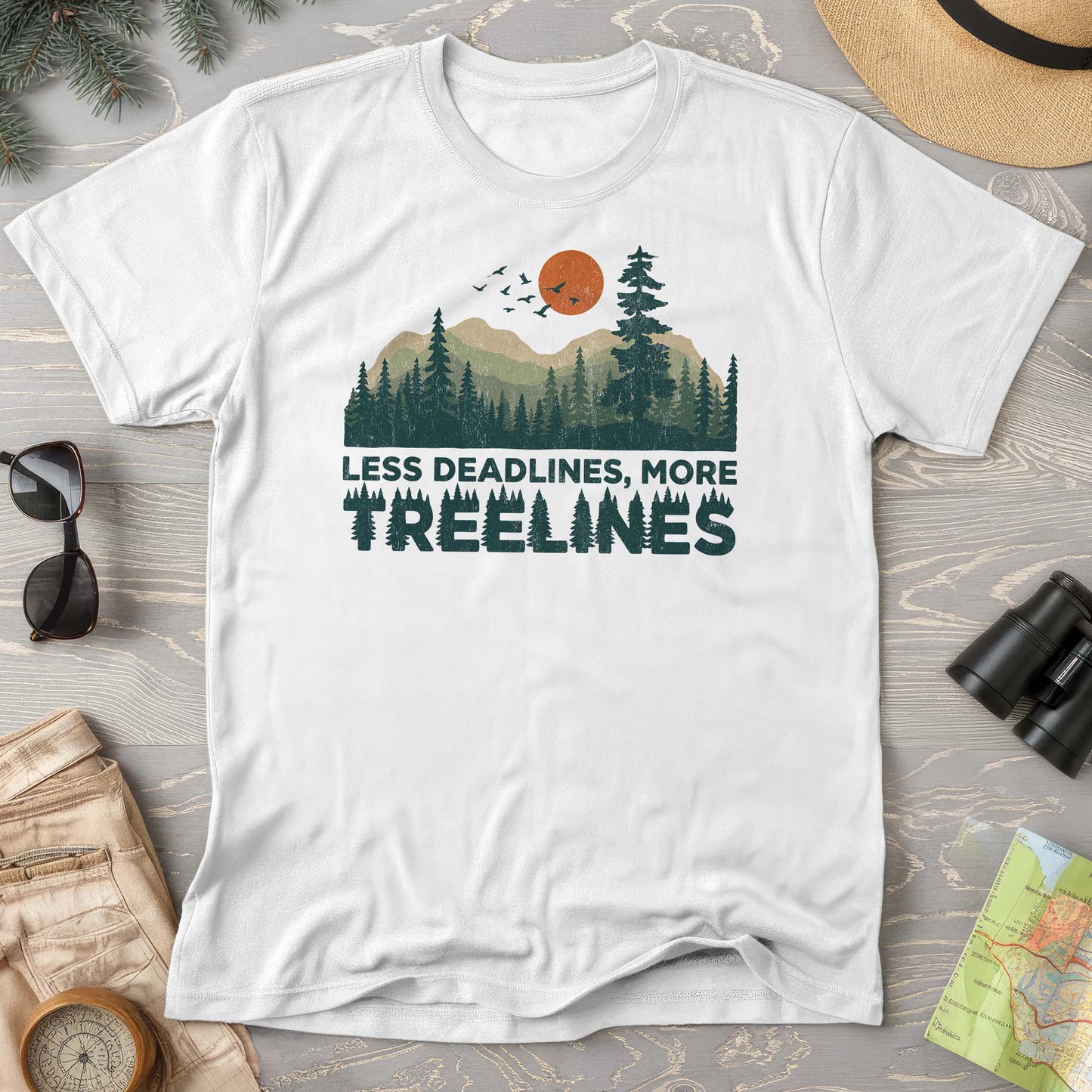 Less Deadlines More Treelines T-Shirt