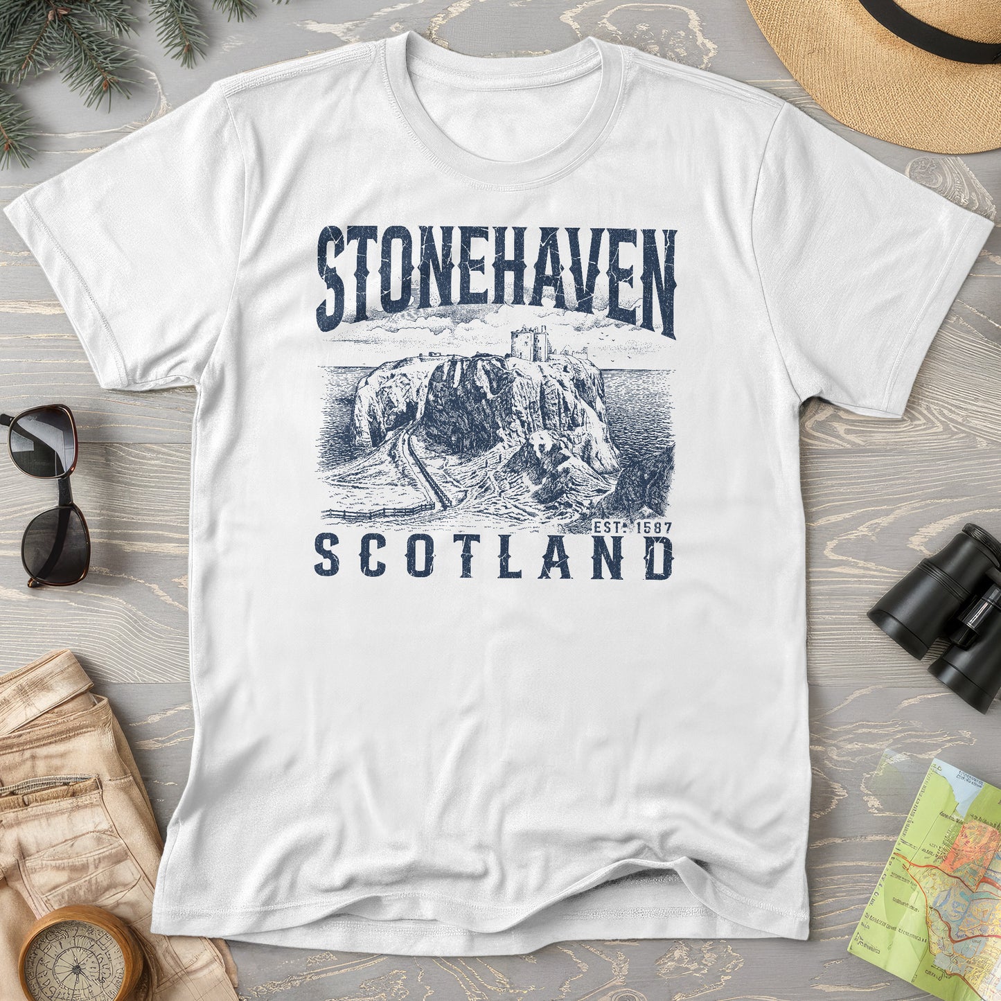 Stonehaven Scotland Sketch T-Shirt