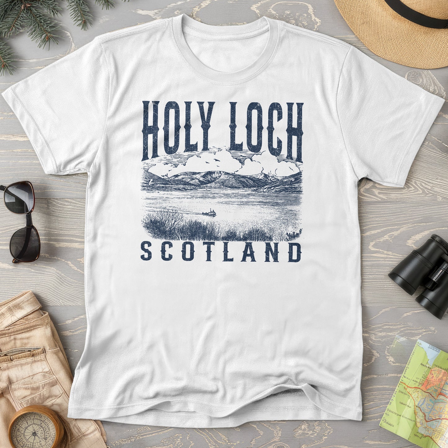 Holy Loch Scotland Sketch T-Shirt