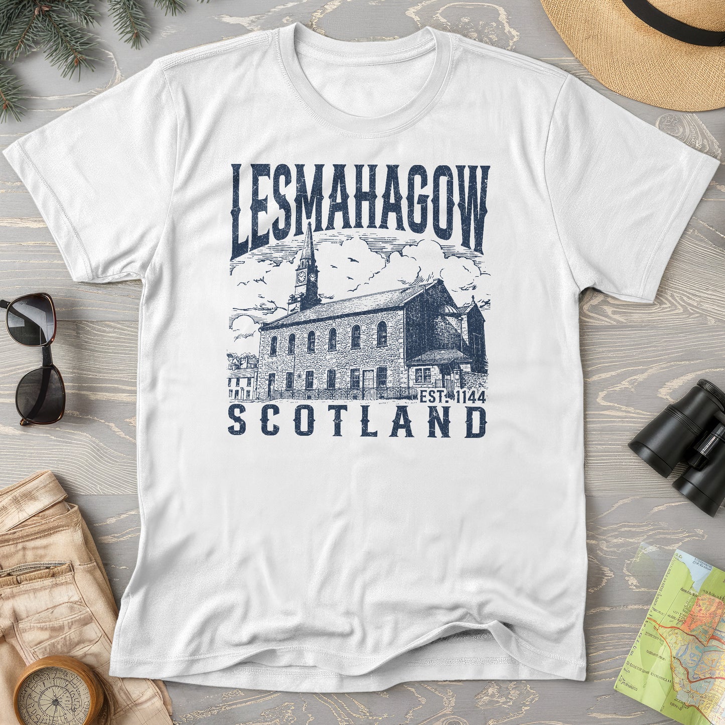 Lesmahagow Scotland Sketch T-Shirt