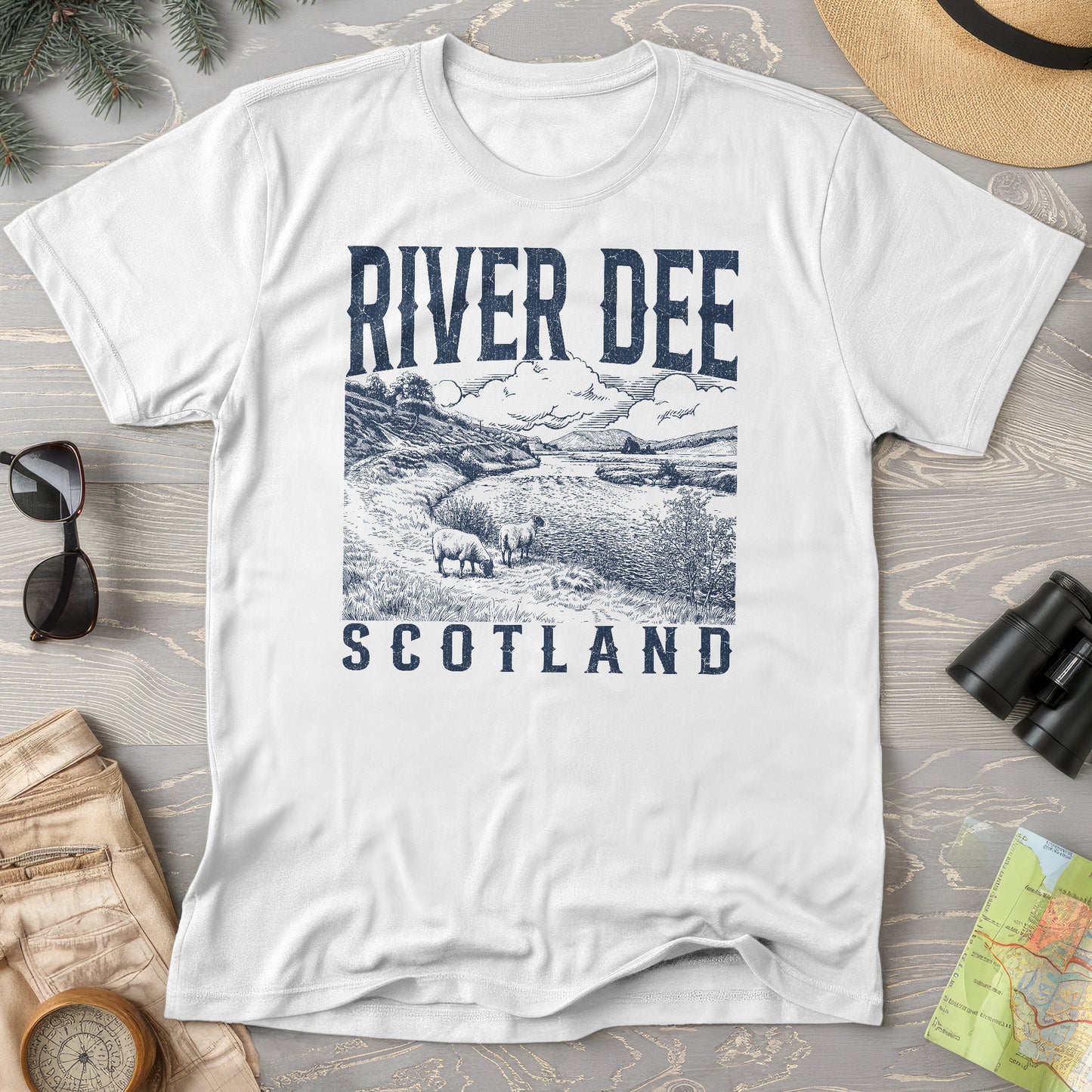 River Dee Scotland Sketch T-Shirt