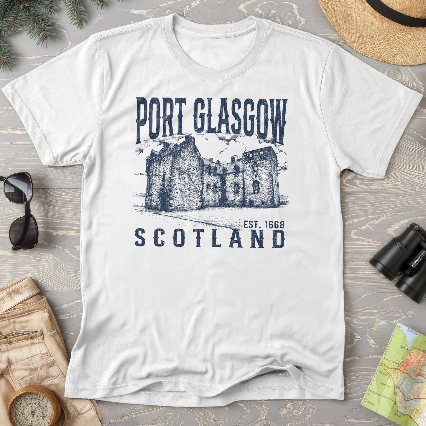 Port Glasgow Scotland Sketch T-Shirt