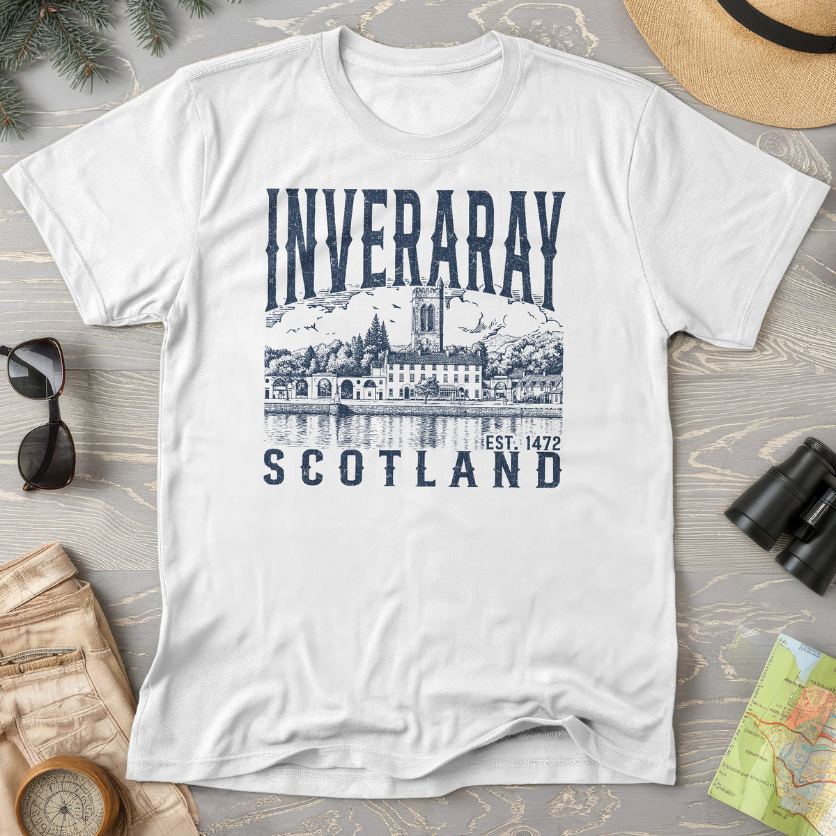 Inveraray Scotland Sketch T-Shirt