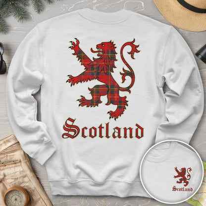 Scotland Tartan Lion Front/Back Print Sweatshirt