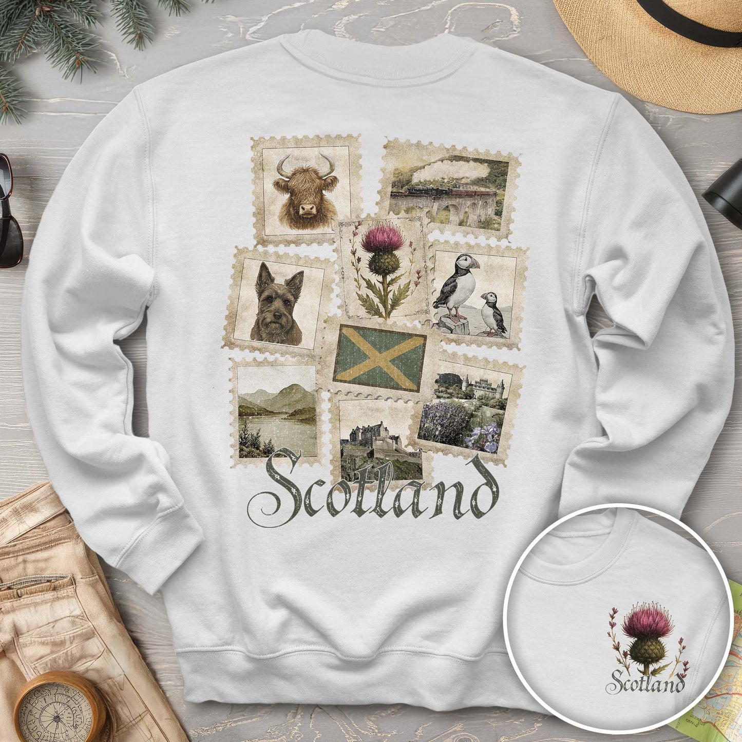 Scotland Vintage Stamps Sweatshirt
