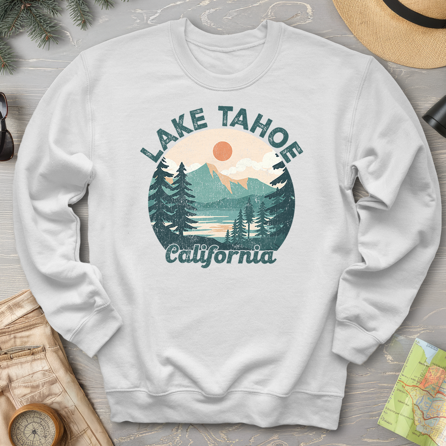 Lake Tahoe California Circle Sweatshirt