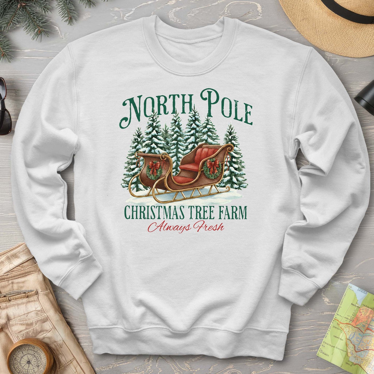 North Pole Christmas Tree Farm Sweatshirt