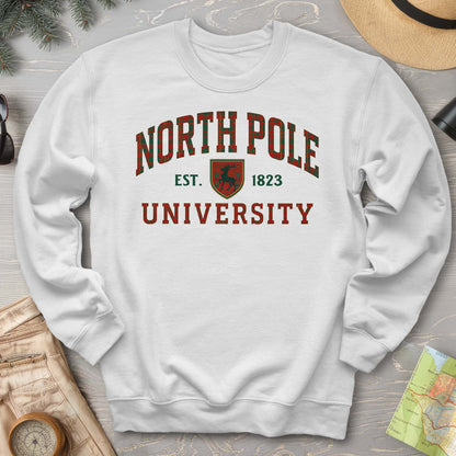 North Pole University Holiday Plaid Sweatshirt