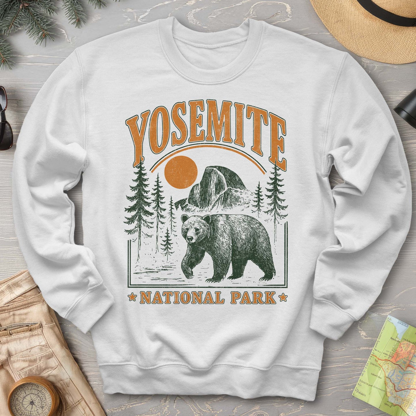 Yosemite National Park "Vintage El Capitan" Bear Sweatshirt