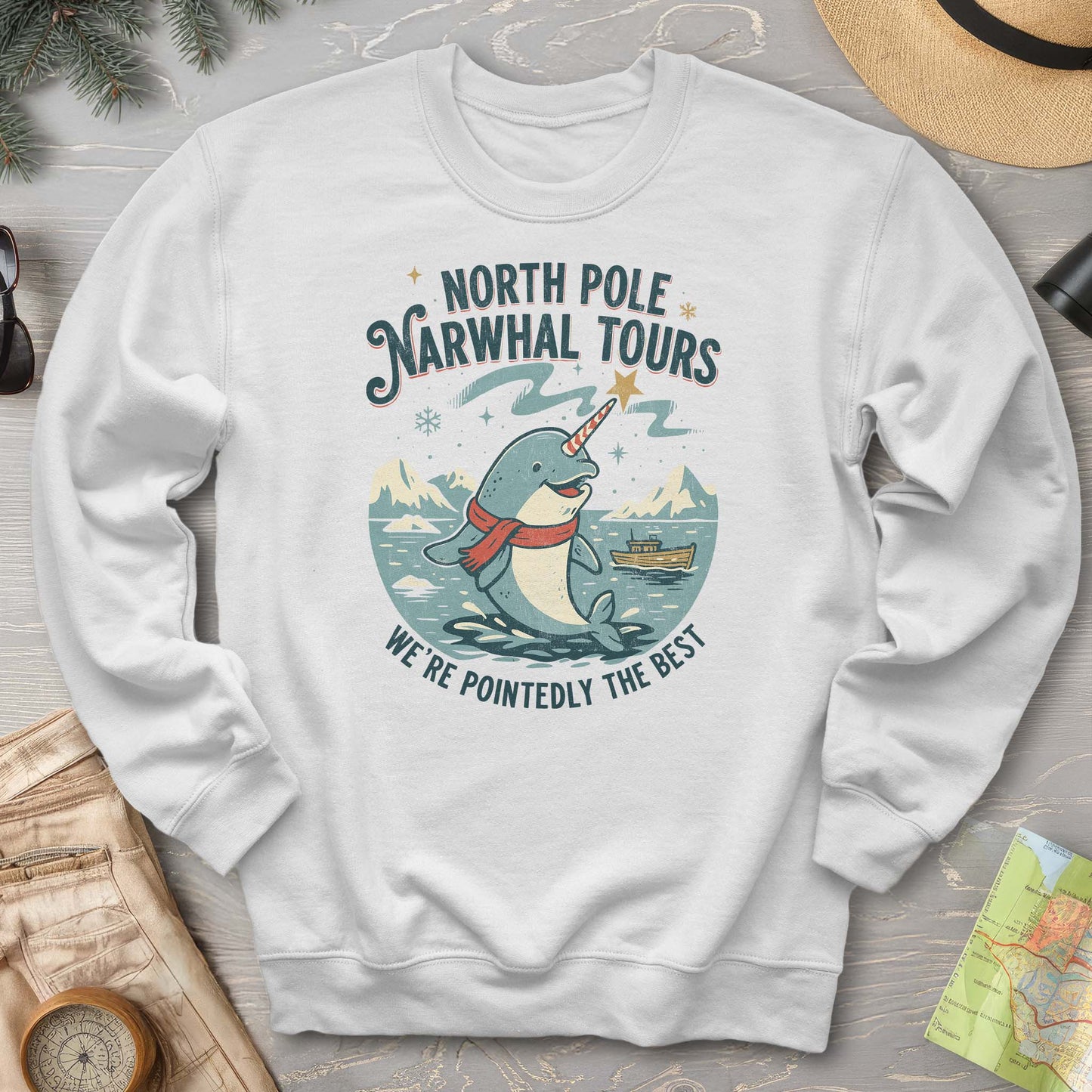North Pole Narwhal Tours Sweatshirt