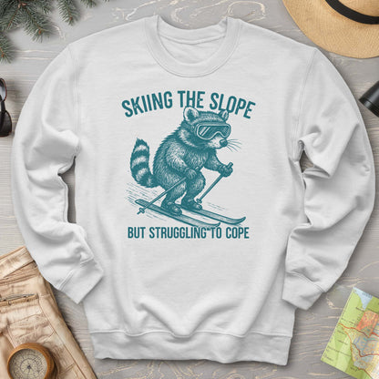 Skiing the Slope Raccoon Sweatshirt