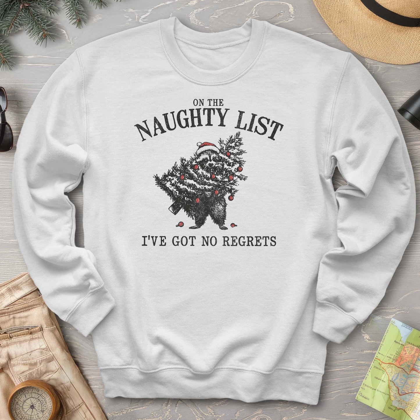 Naughty List Racoon Xmas Sweatshirt