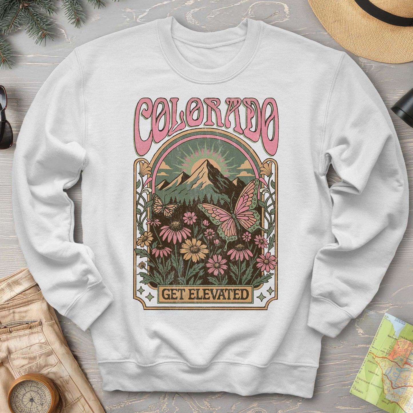 Colorado Get Elevated Butterfly Sweatshirt