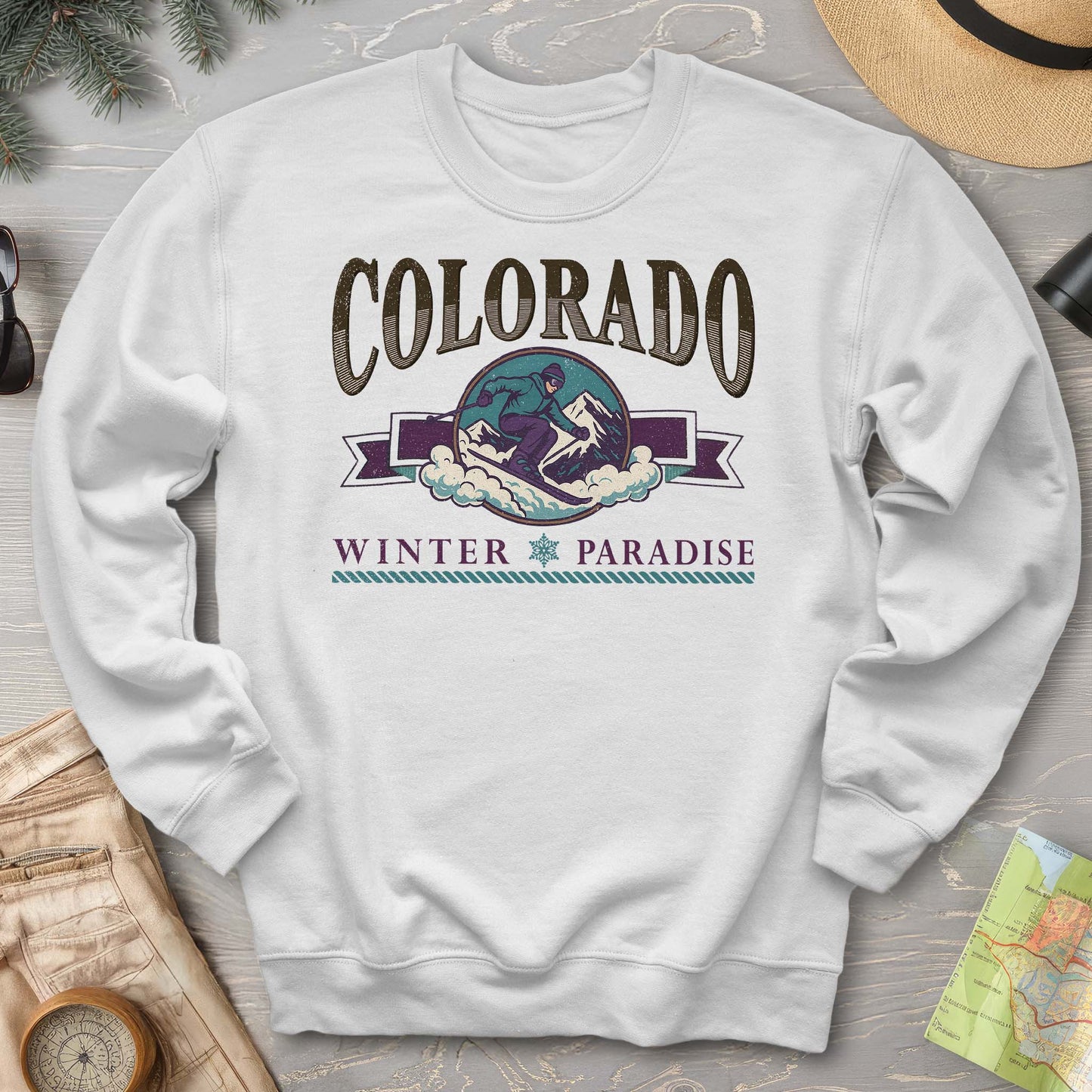 Colorado 90's Retro Ski Sprint Sweatshirt