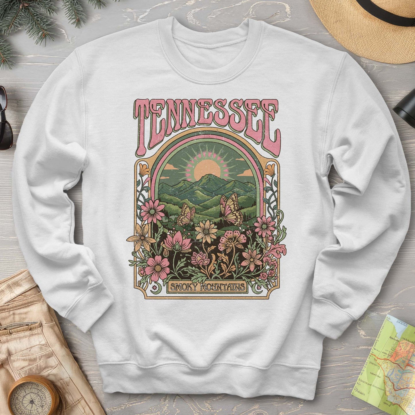 Tennessee Smoky Mountains Butterfly Sweatshirt
