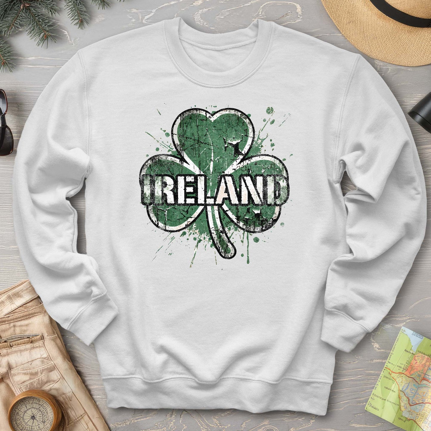 Ireland Shamrock Grunge Sweatshirt