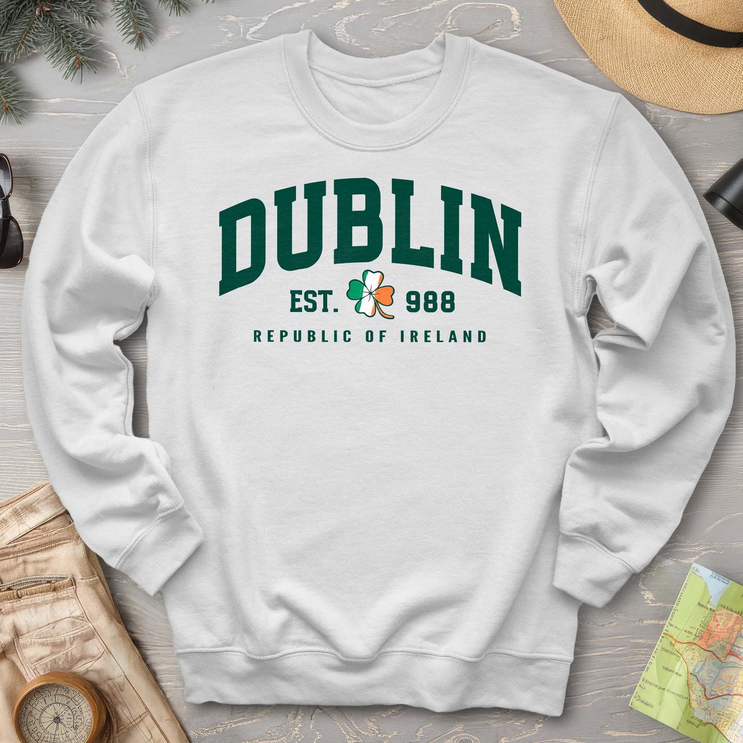Bargain Bin Overstock! Dublin Varsity Flag Sweatshirt