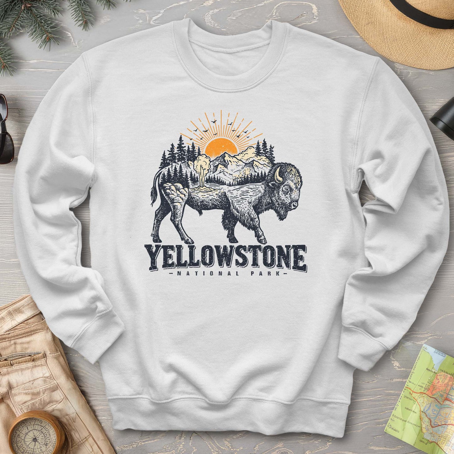 Yellowstone Buffalo Art Sweatshirt