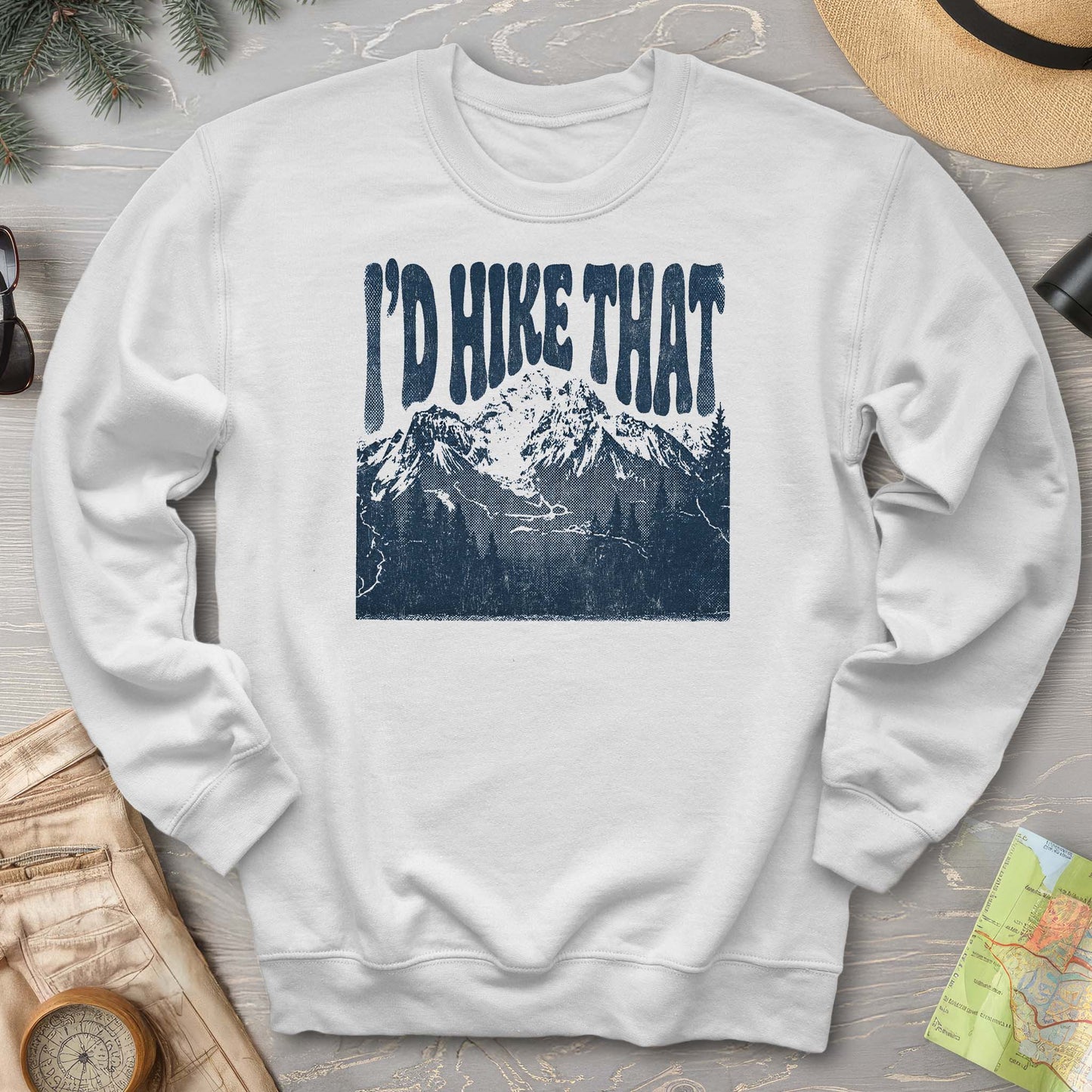 I'd Hike That Retro Sweatshirt