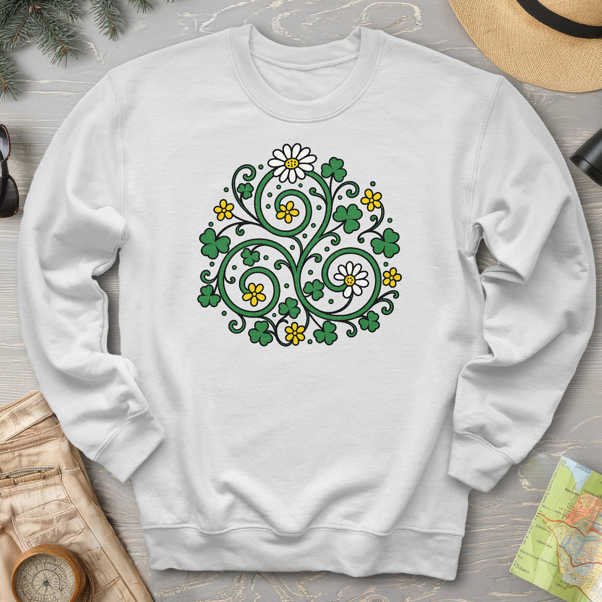 Celtic Shamrock Triskele Sweatshirt
