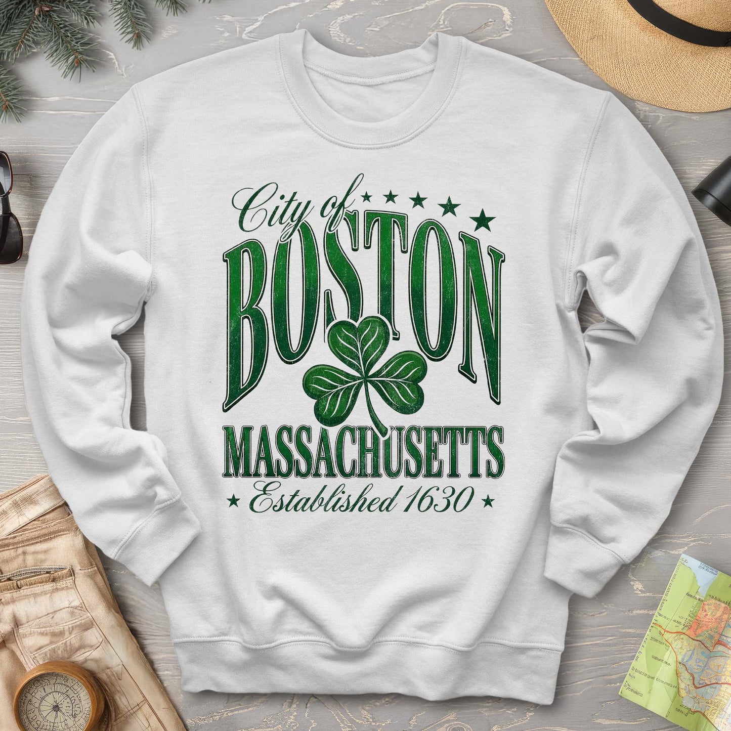 Boston Varsity Shamrock Sweatshirt