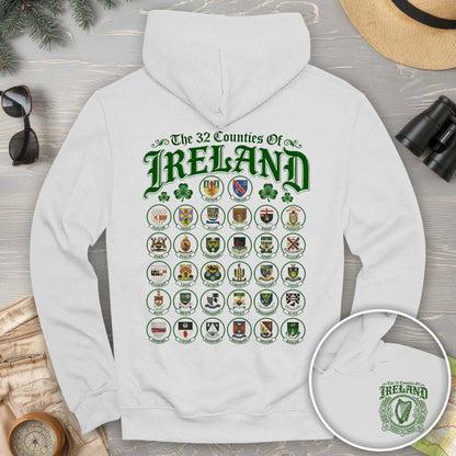 Ireland County Crests Front/Back Print Hoodie