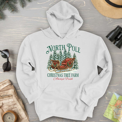 North Pole Christmas Tree Farm Hoodie