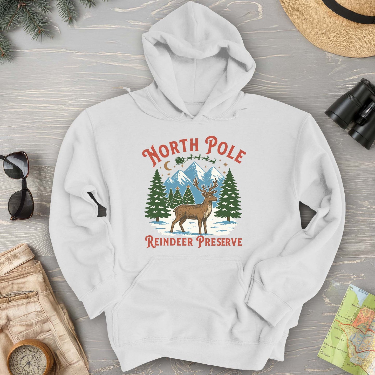 North Pole Reindeer Preserve Hoodie
