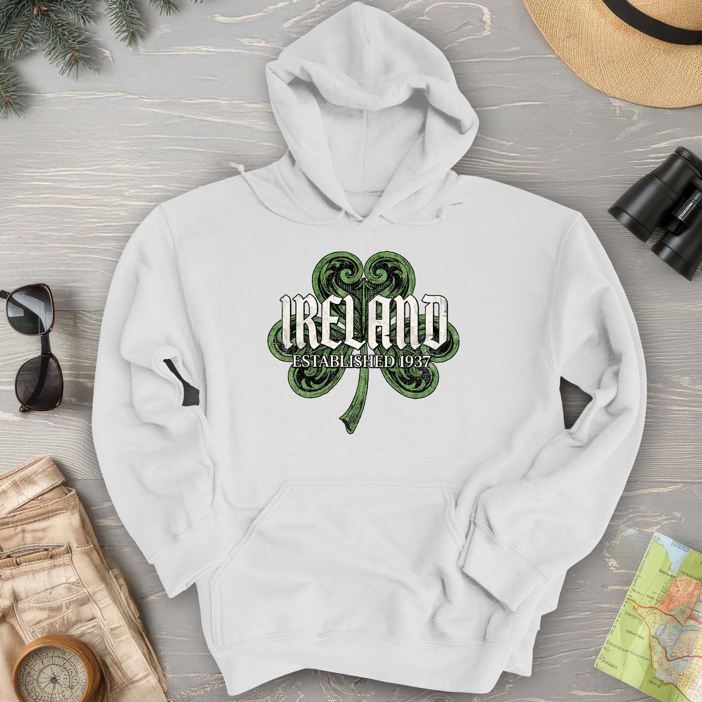 Ireland Gothic Shamrock Hoodie