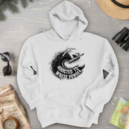 White Powder Snowboard Hoodie