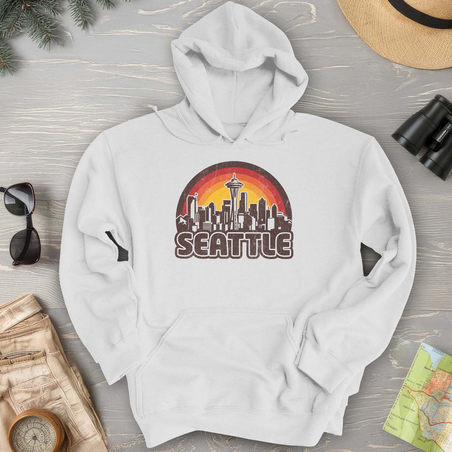 Seattle Retro Sunset Hoodie
