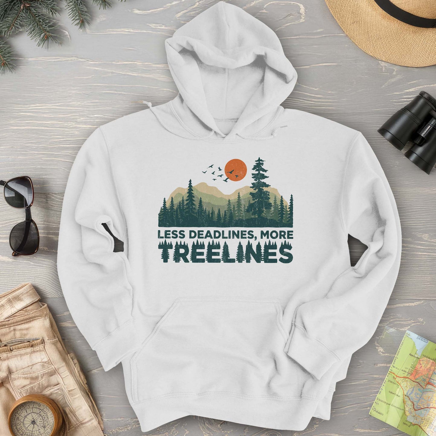 Less Deadlines More Treelines Hoodie