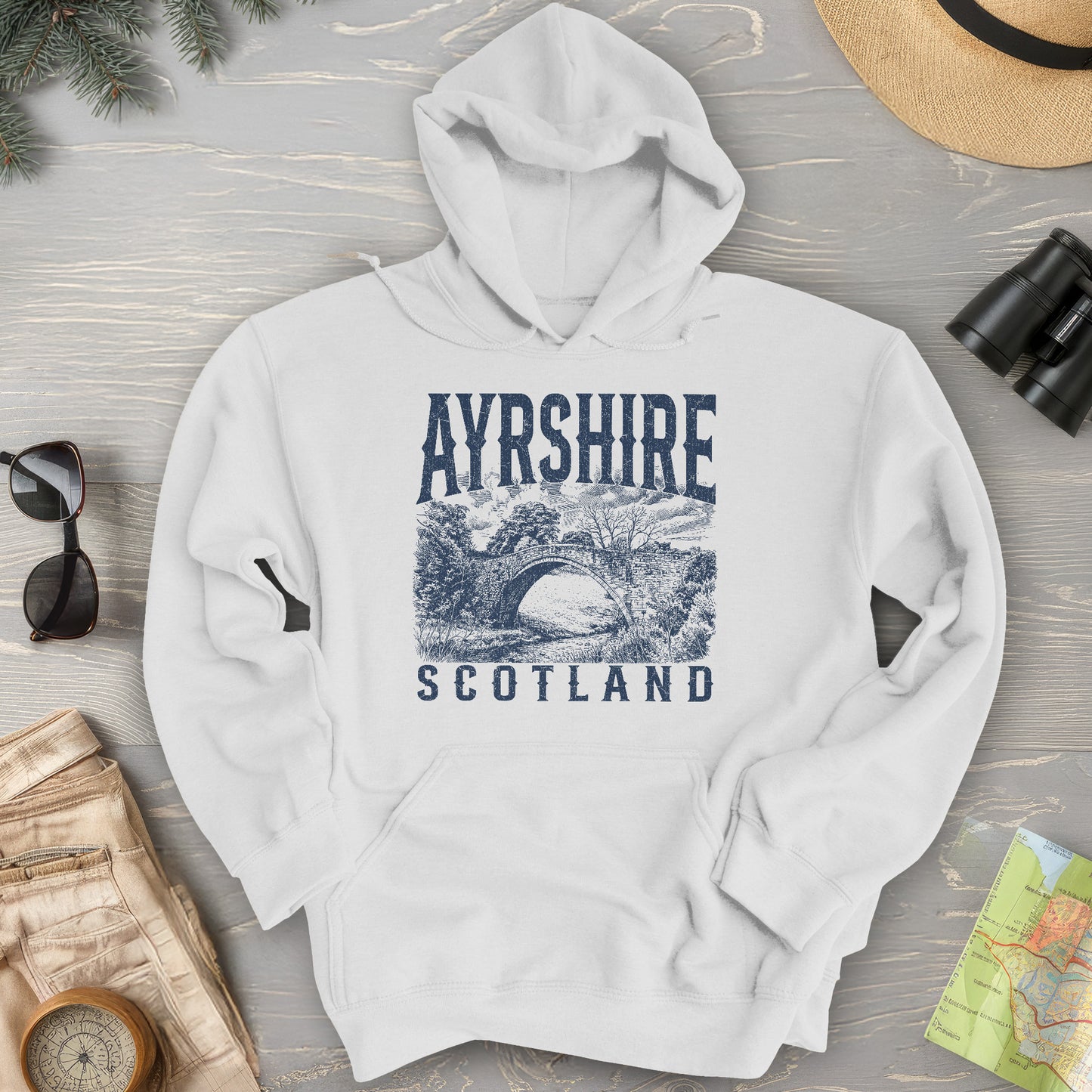 Ayrshire Scotland Sketch Hoodie