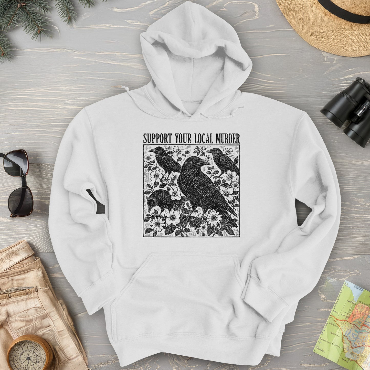 Crow Local Murder Hoodie